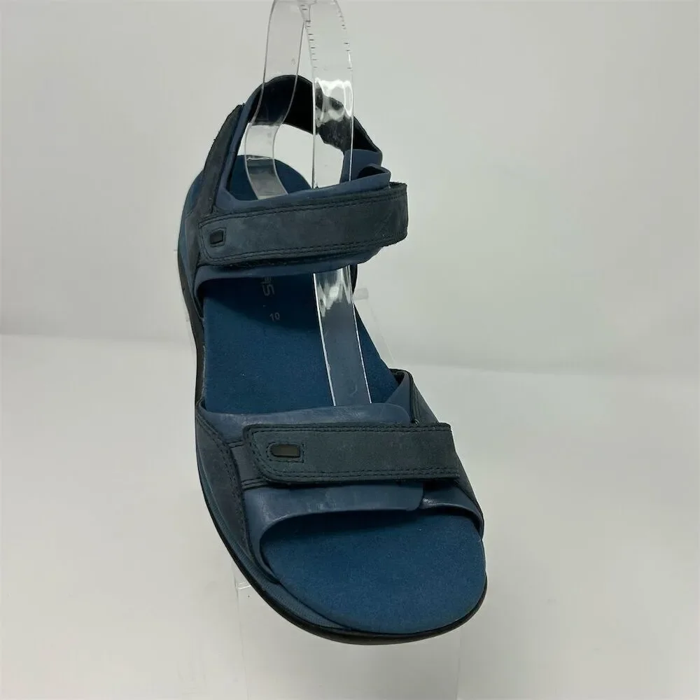 Clarks Women's Sporty Blue Leather Slingback Sandals Size 10 Casual Summer